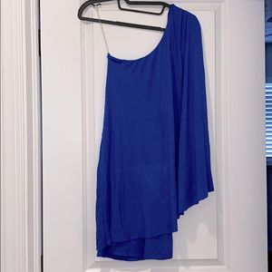 BLQ.MKT blue one shoulder dress